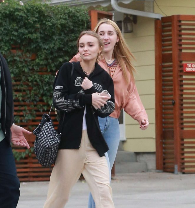 Lily Rose Depp out for lunch with friends in Studio City