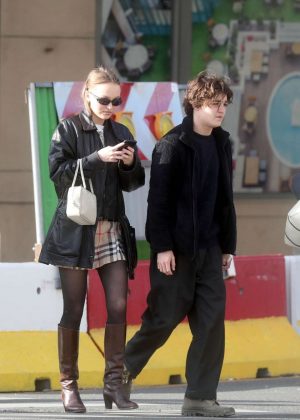Lily Rose Depp out with her brother in Paris