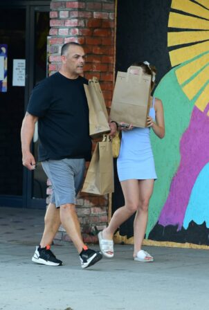 Lily Rose Depp - Shopping candids in mini skirt at Sherman Oaks Antique Mall in L. A.