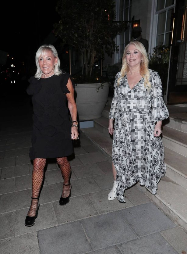 Linda Plant - Out for dinner with Vanessa Feltz at the 34 Restaurant in London
