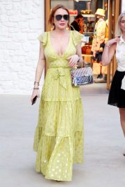 Lindsay Lohan - Arrives at the Philipp Plein Store Opening in Mykonos