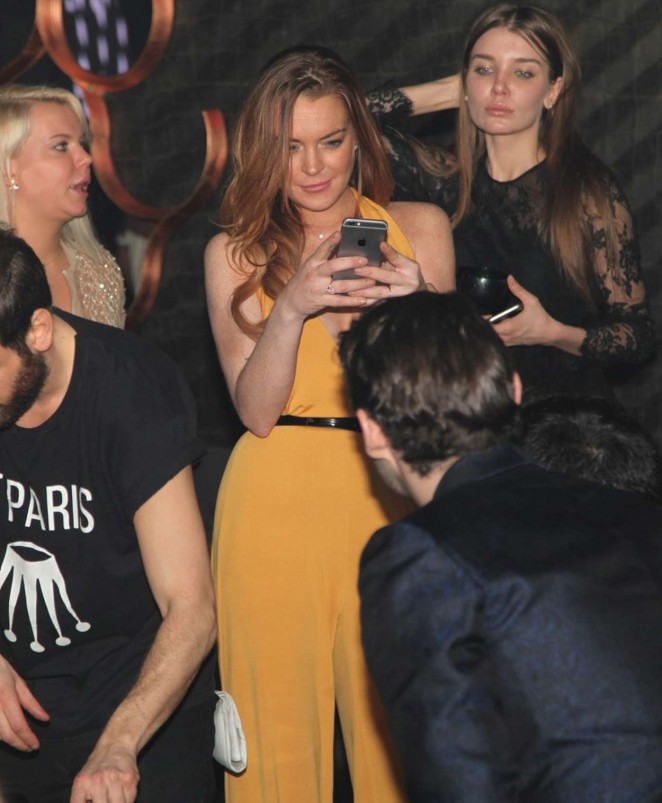 Lindsay Lohan at Club 79 in Paris