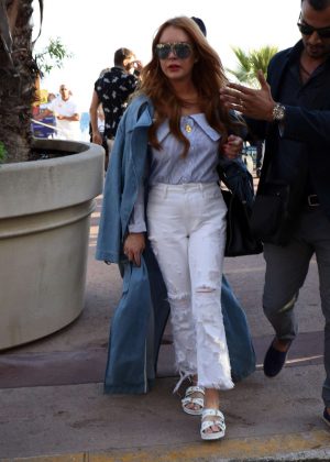 Lindsay Lohan at the Promenade of Cannes