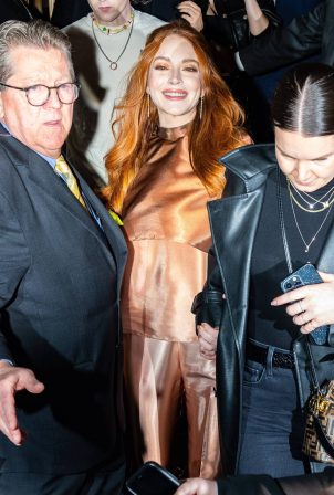 Lindsay Lohan - Leaves the Christian Siriano fashion show as a part of NYFW
