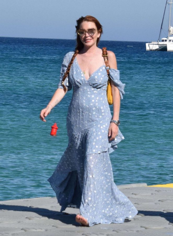 Lindsay Lohan out in Mykonos