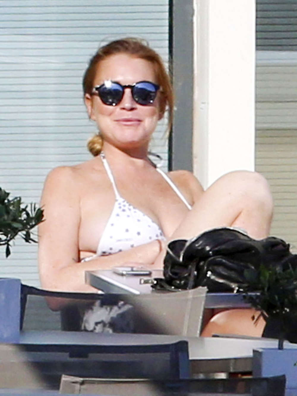 Lindsay Lohan in Bikini on French Riviera