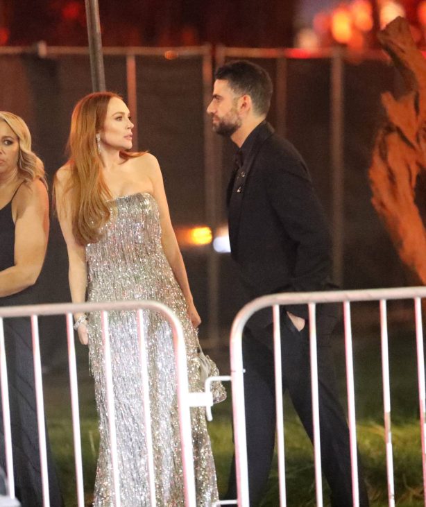 Lindsay Lohan - With husband Bader Shammas are seen leaving the 2024 Vanity Fair Oscars after-party