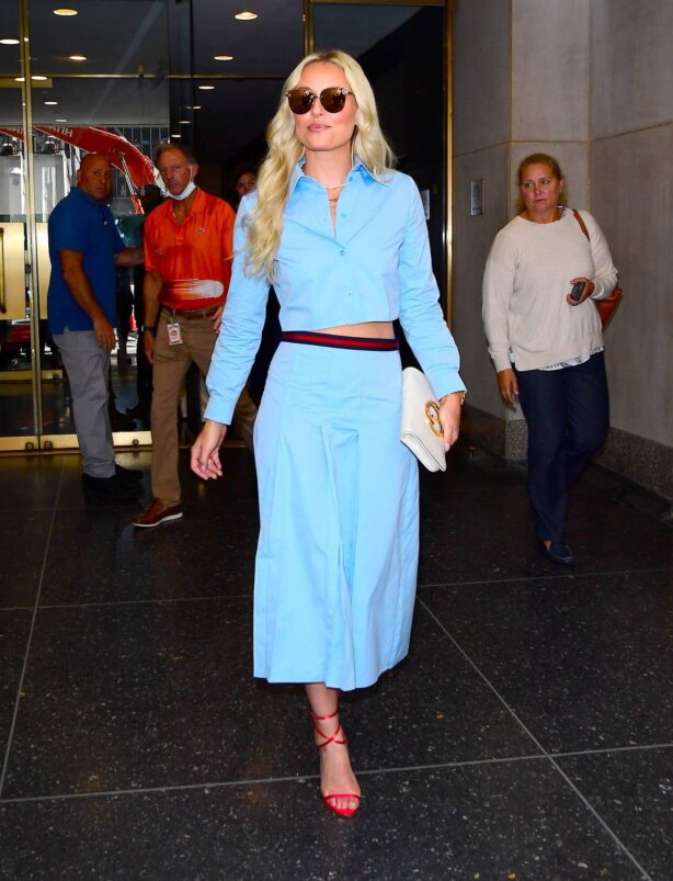 Lindsey Vonn - In a baby blue dress arrives at The Today Show in New York