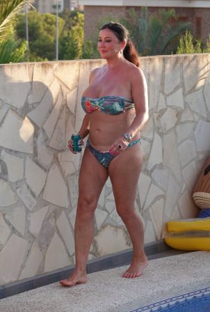 Lisa Appleton- Wearing floral bikini during holiday in Ibiza