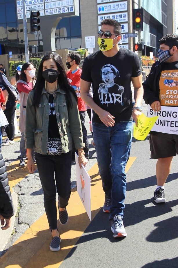 Lisa Ling - Attends 'Stop Asian Hate' Rally in Koreatown
