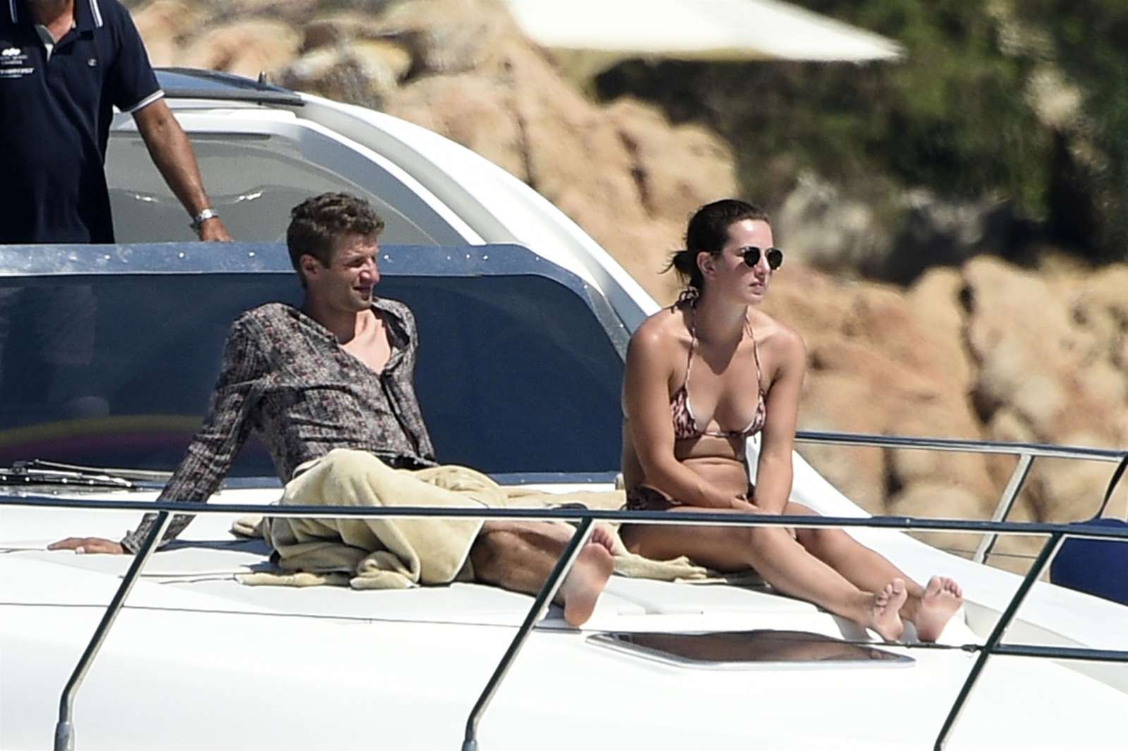 Lisa Muller in Bikini on a yacht in Porto Cervo. 