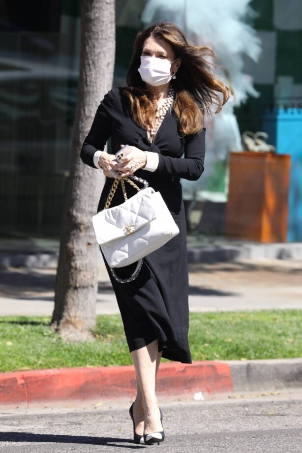 Lisa Vanderpump  - Out in a black Chanel dress and Chanel leather purse in Beverly Hills