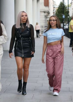 Little Mix - Arriving at BBC Radio One in London