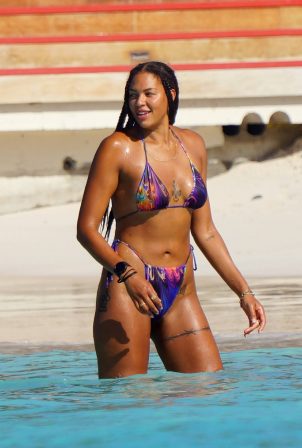 Liz Cambage - Seen at the Eden Rock hotel during holiday in St.Barth