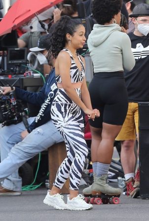 Liza Koshy - On the set of Fabletics commercial with TikTokers