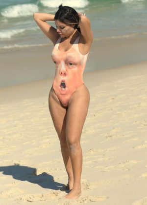 Liziane Gutierrez in Swimsuit on the beach in Brazil