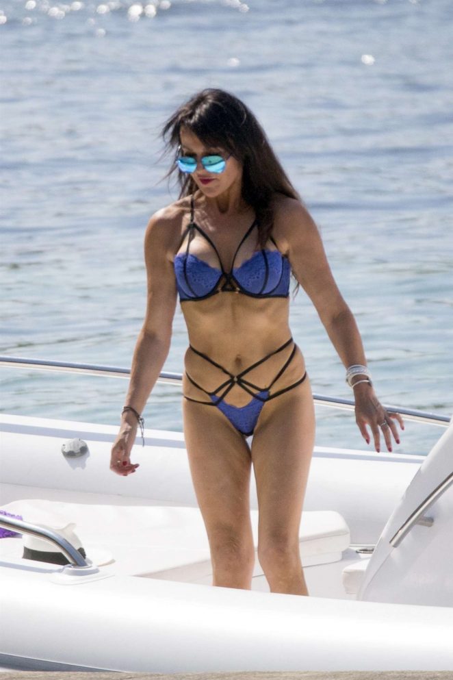 Lizzie Cundy - Wearing Bikini and Swimsuit on the beach in Mallorca
