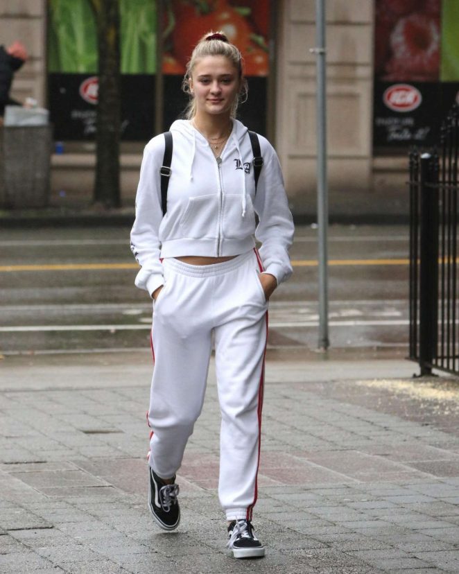 Lizzy Greene in White Sweats Out in Vancouver