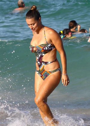 Lola Ponce in Swimsuit at the beach in Miami