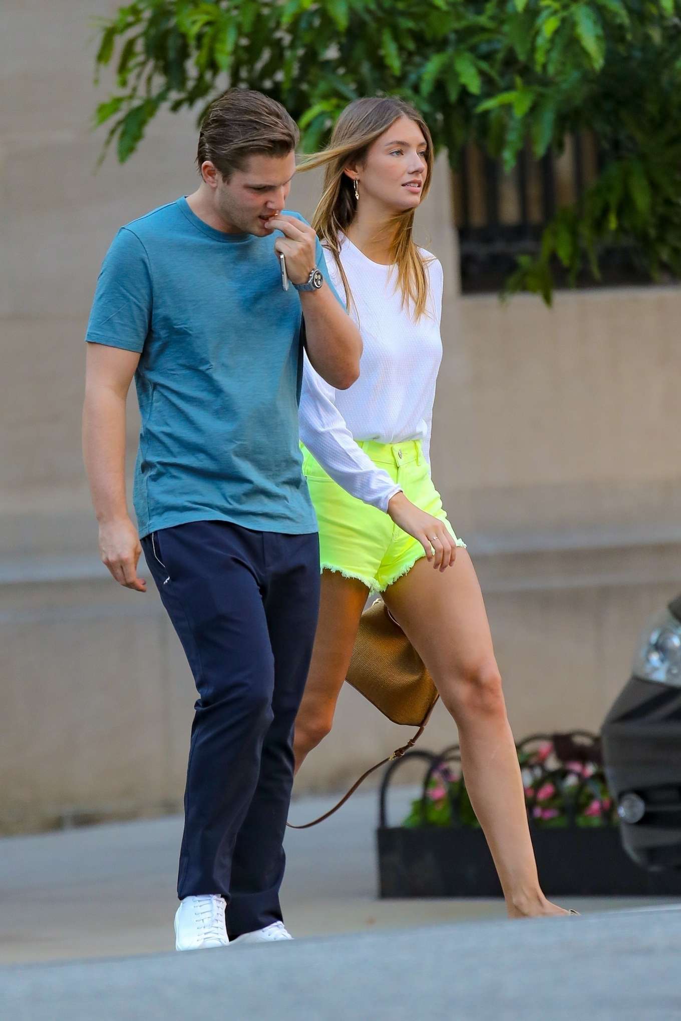 Lorena Rae in Neon Shorts â€“ Out in New York