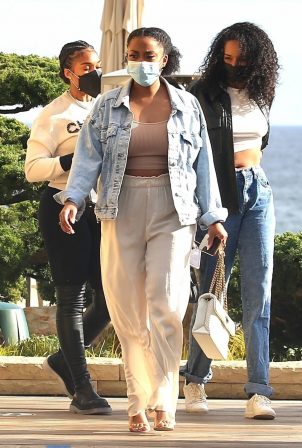 Lori Harvey - Out for a lunch with friends in Malibu