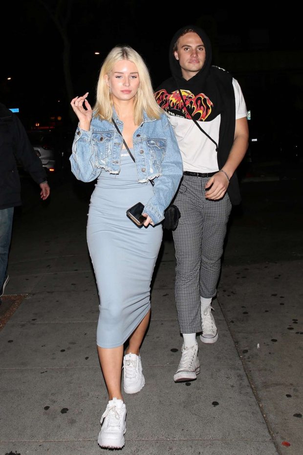 Lottie Moss - Heads into Delilah nightclub with Daniel Mickelson in West Hollywood