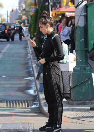 Lourdes Leon in Black out in New York
