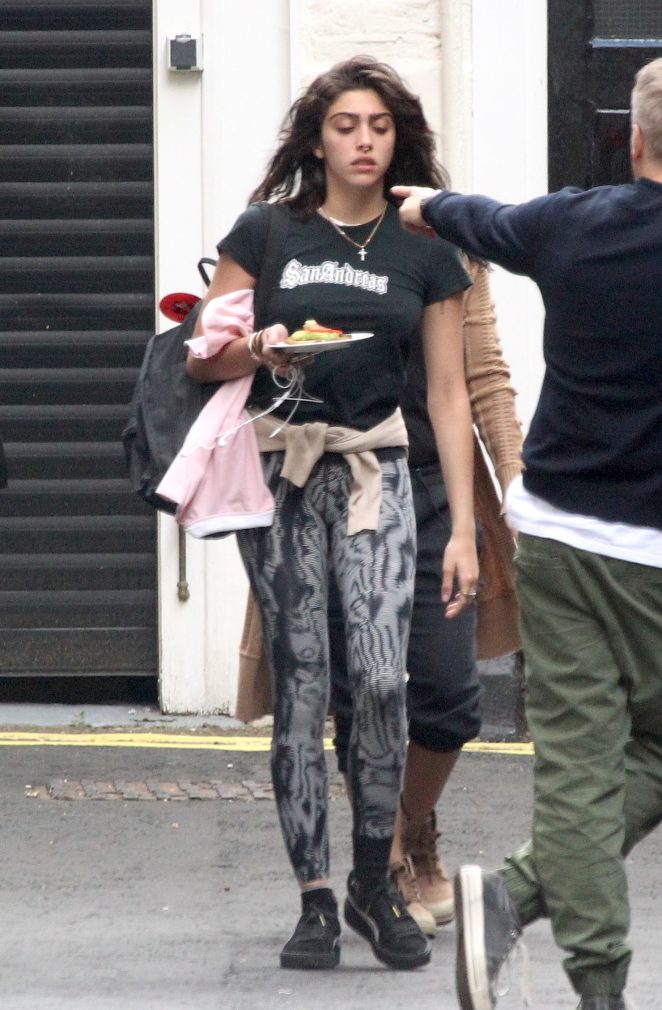 Lourdes Leon in leggings out in Central London