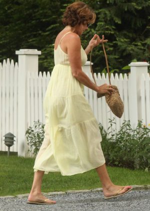 Luann de Lesseps in Long Dress out in the Hamptons