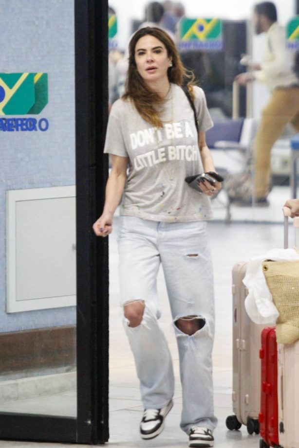 Luciana Gimenez - Seen at Santos Dumont Airport with a friend in Rio