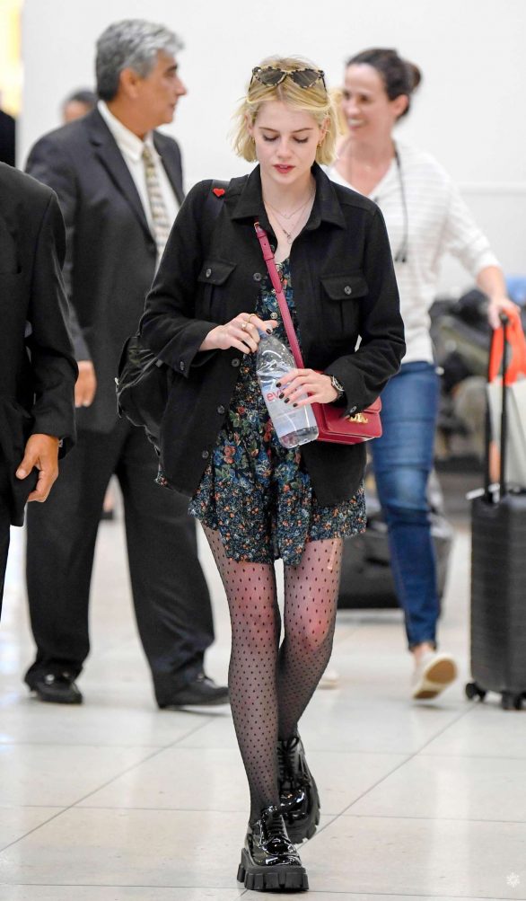 Lucy Boynton - Arriving at LAX Airport in Los Angeles