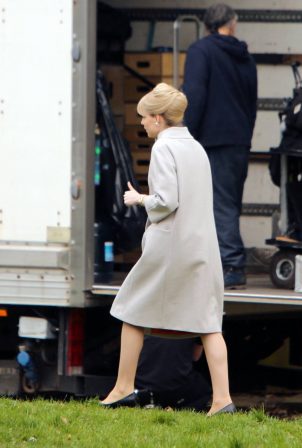 Lucy Boynton - filming of the ITV series The Ipcress File in Liverpool