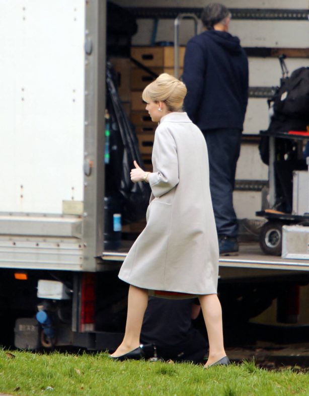 Lucy Boynton - filming of the ITV series The Ipcress File in Liverpool