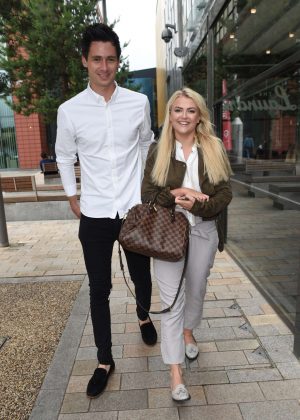 Lucy Fallon and boyfriend Tom Leech out in Manchester