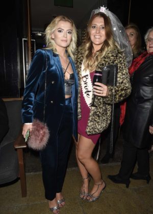Lucy Fallon and her sister at The Living Room in Manchester