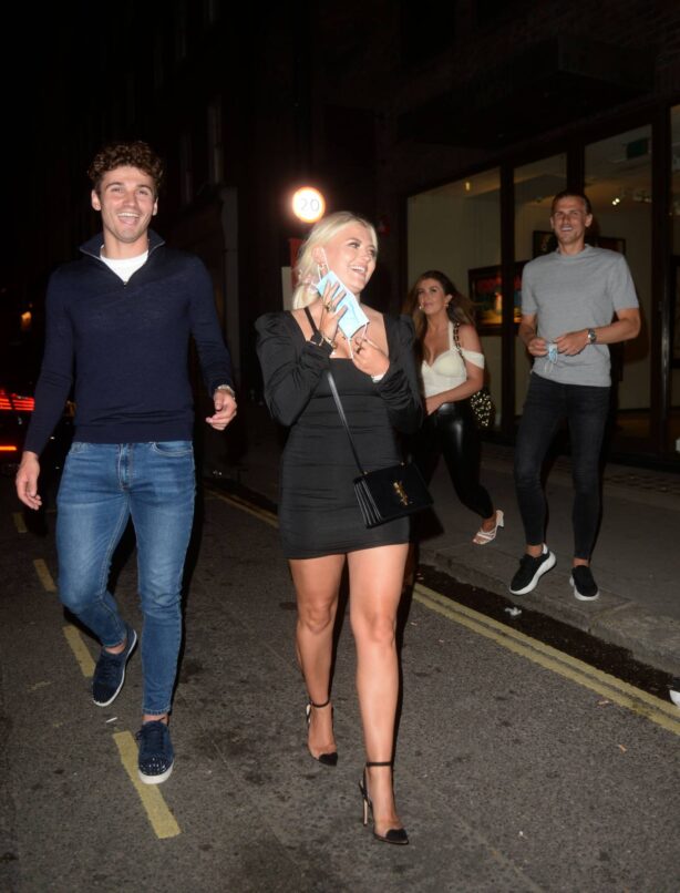 Lucy Fallon - With Ryan Ledson seen Leaving MKNY HSE Restaurant in London