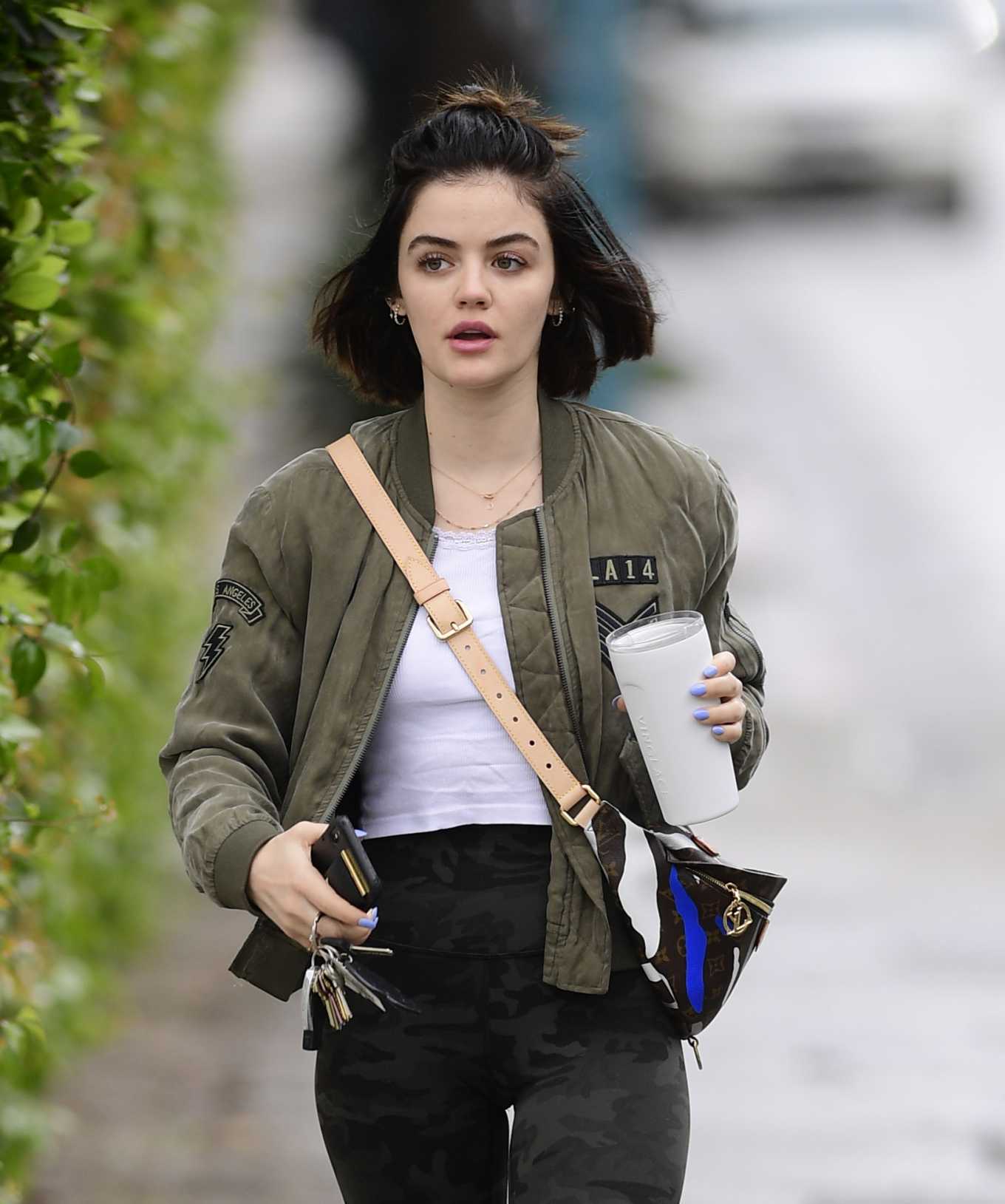 Lucy Hale - Army style - going to a gym in Los Angeles-12 | GotCeleb