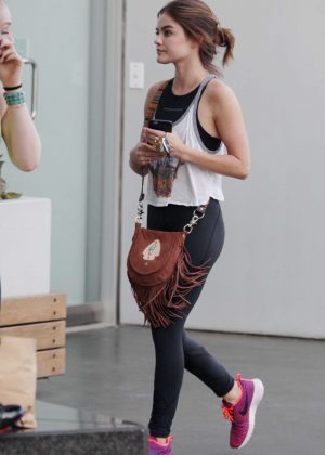 Lucy Hale - Arrives at SoulCycle in West Hollywood