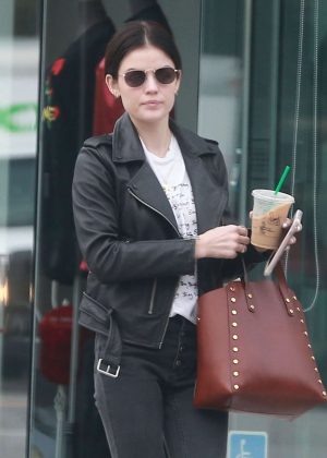 Lucy Hale at a nail salon in West Hollywood