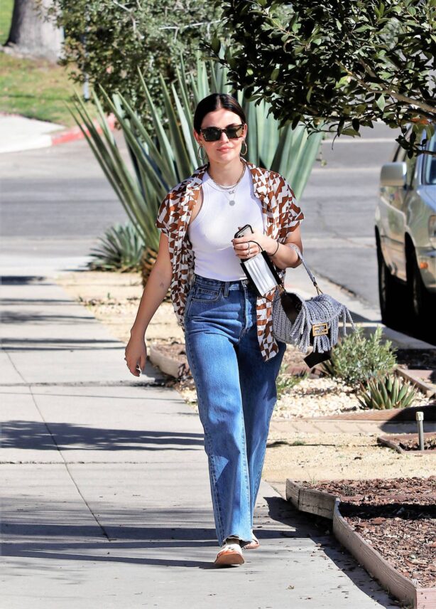 Lucy Hale - Carried a Fendi bag while out in Los Angeles