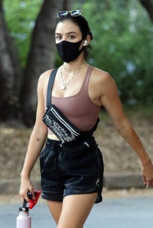Lucy Hale goes for a hike