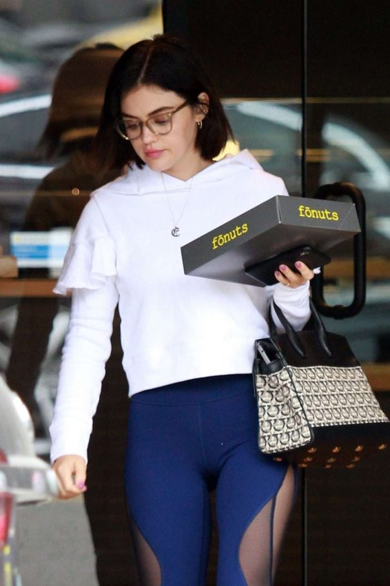 Lucy Hale - Grabbing some coffee and fonuts in Studio City