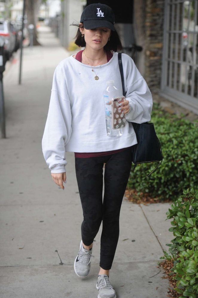 Lucy Hale heading to the gym in Los Angeles