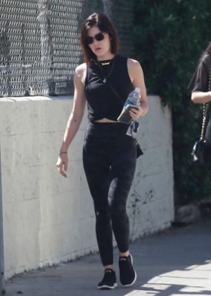 Lucy Hale - Heads to a workout in Los Angeles