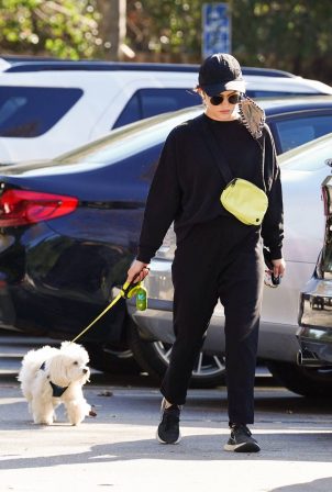 Lucy Hale - Hike with her dog Elvis in Studio City