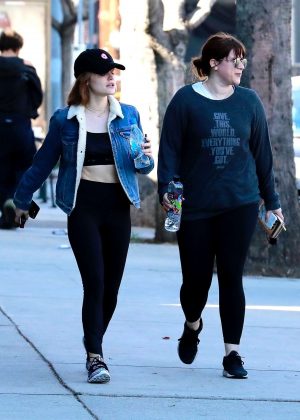 Lucy Hale - Hits up the gym with a girlfriend in Studio City