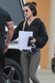 Lucy Hale - In a leggings after a workout in Los Angeles