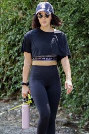 Lucy Hale in Black Crop Top - Out in Los Angeles