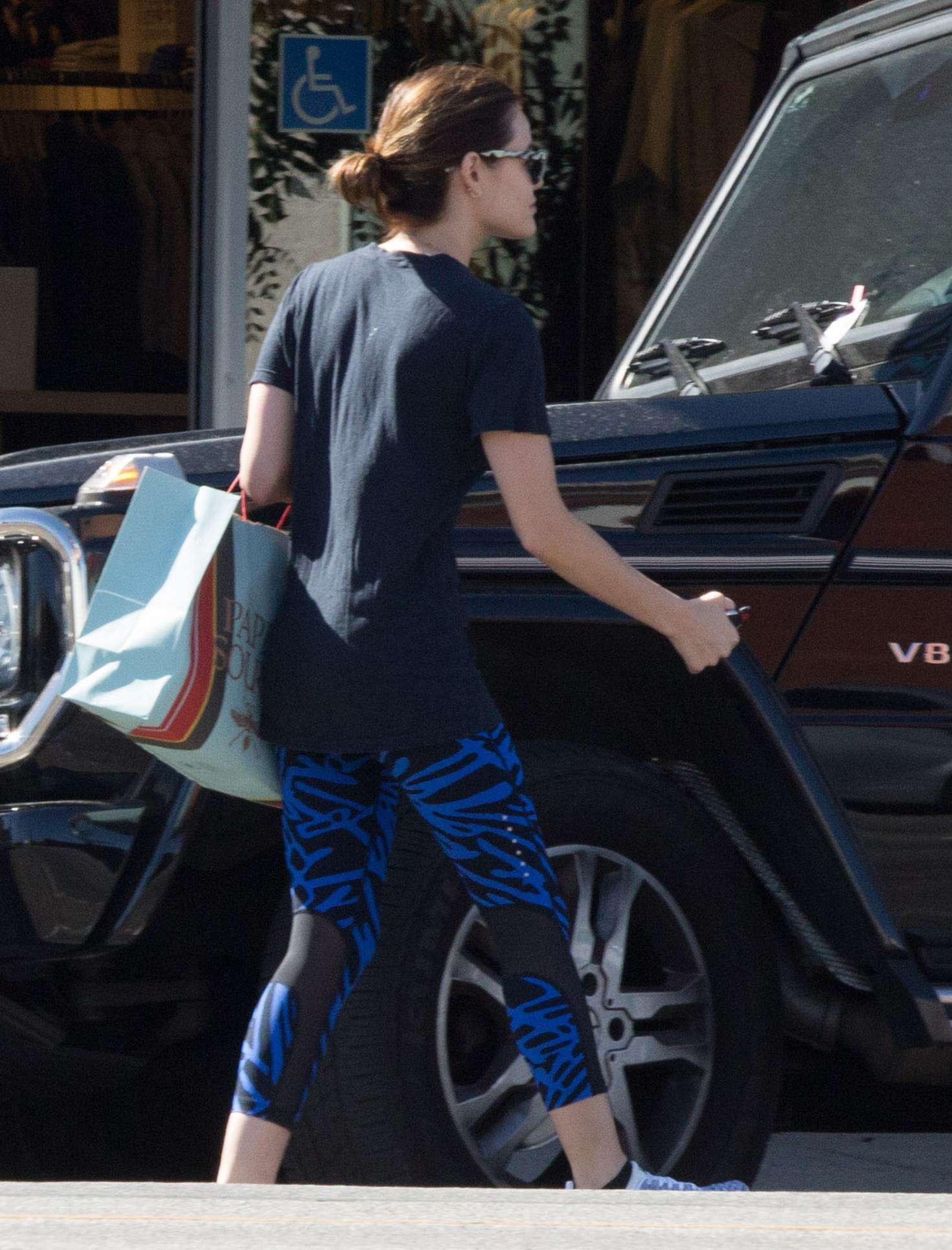 Lucy Hale 2016 : Lucy Hale in Blue Tights at Starbucks -02