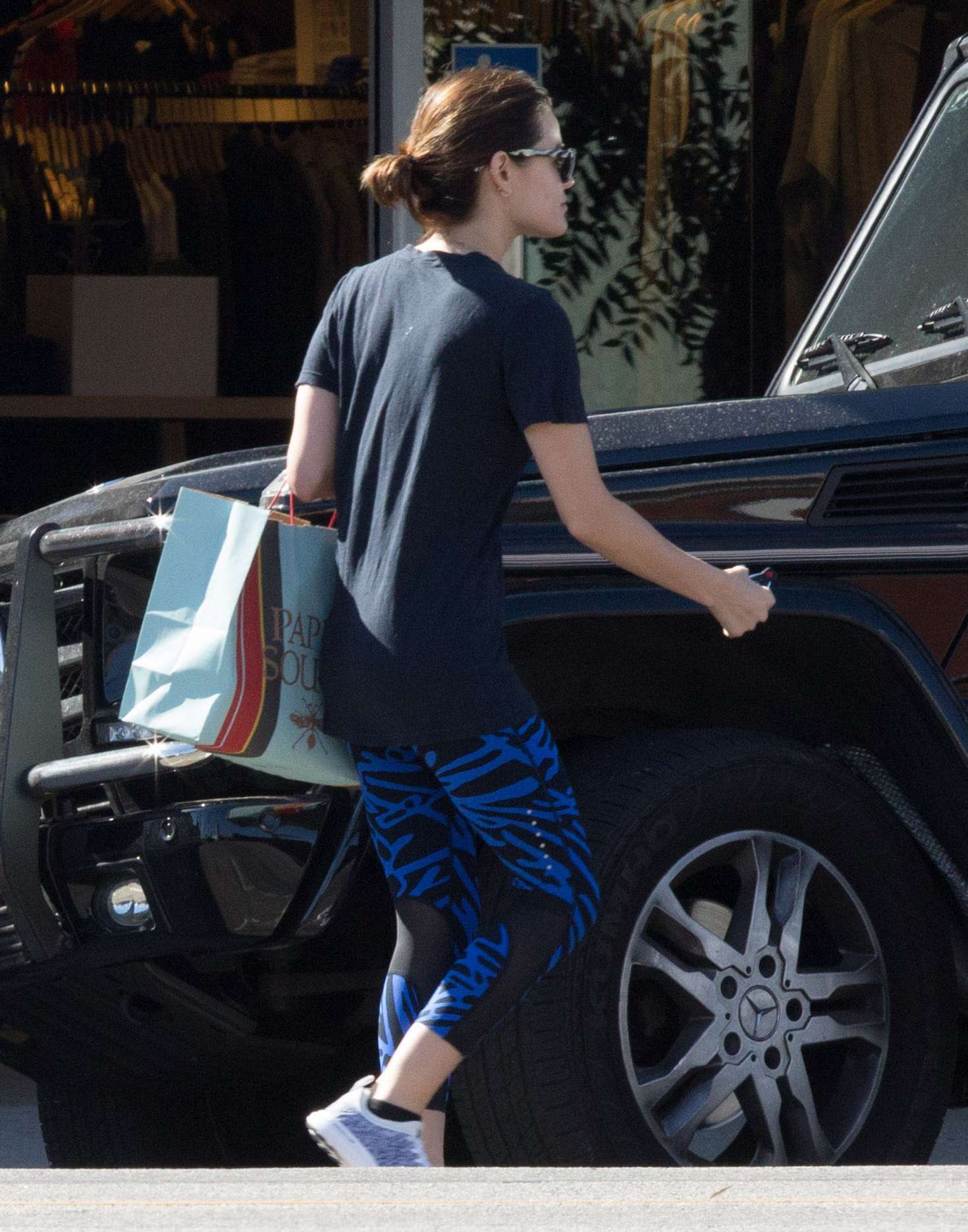 Lucy Hale 2016 : Lucy Hale in Blue Tights at Starbucks -06